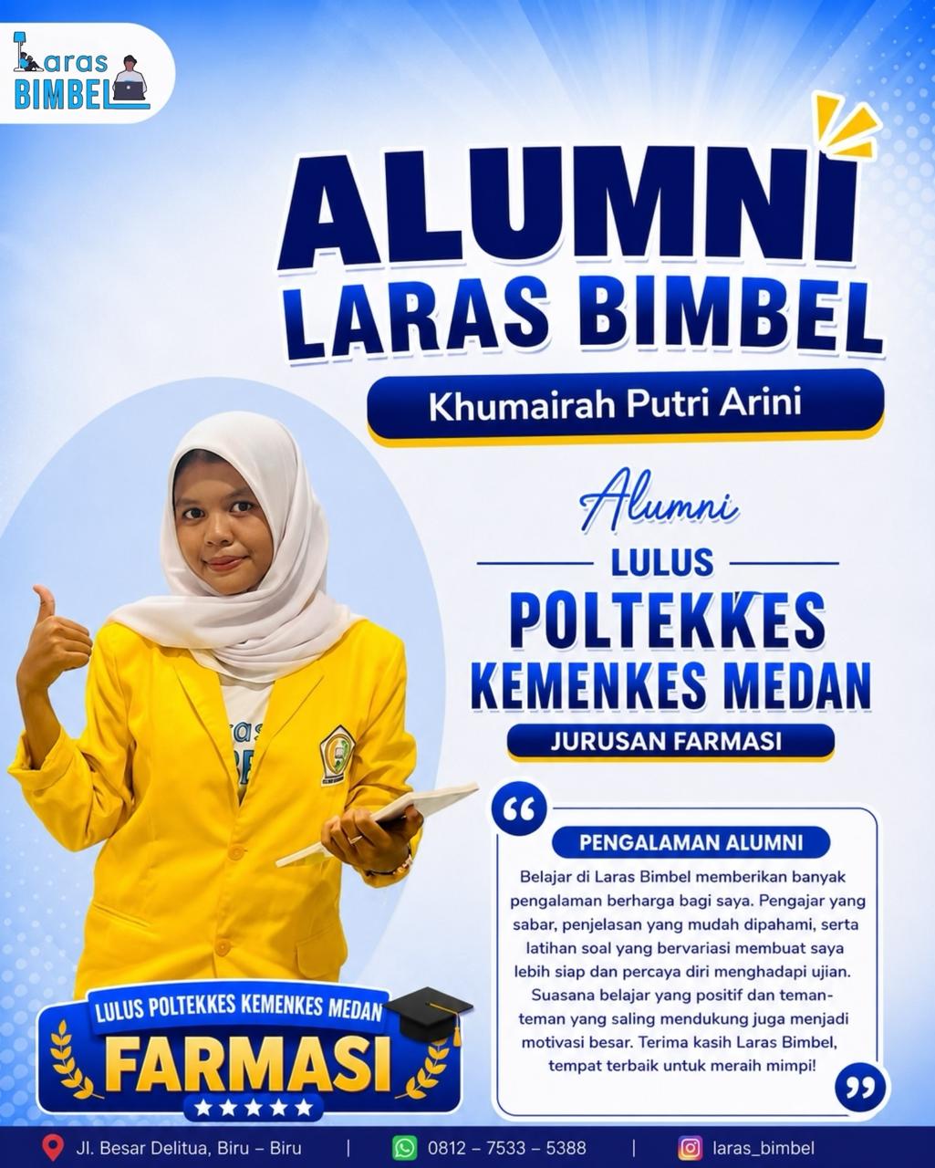 Khumairah Putri Arini - Lulus Seleksi POLTEKKES KEMENKES MEDAN