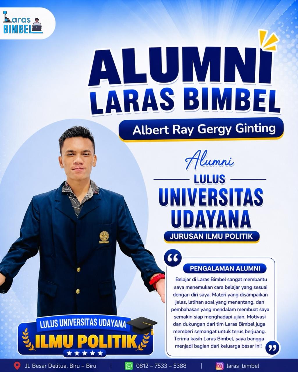 Albert Ray Gergy Ginting - Lulus Seleksi UDAYANA