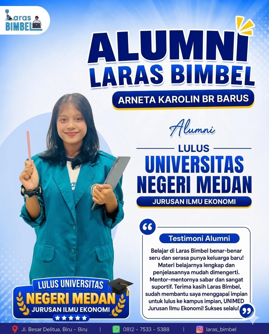 Arneta Karolin Br Barus - Lulus Universitas Negeri Medan Jurusan Ilmu Ekonomi