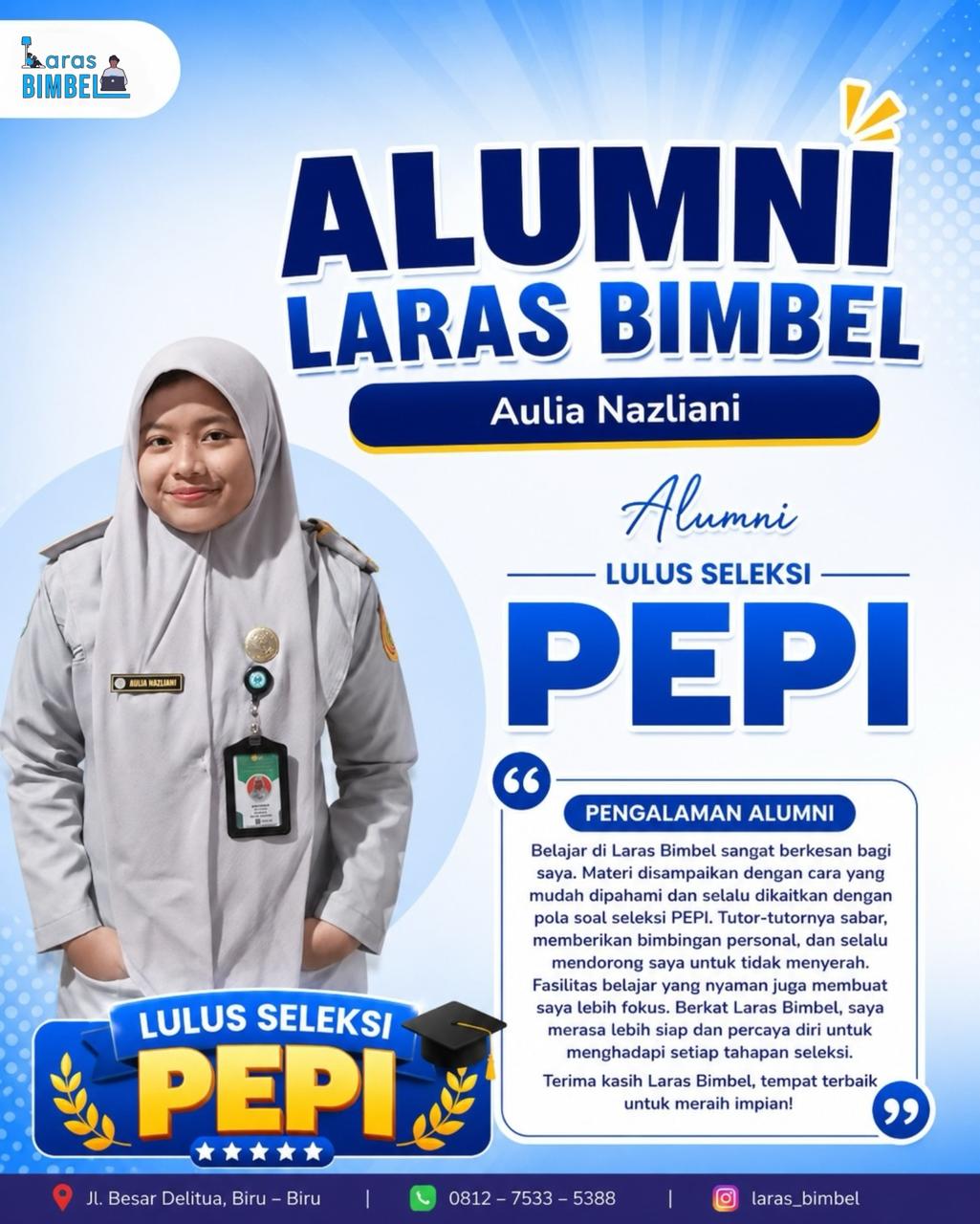 Aulia Nazliani - Lulus Seleksi PEPI