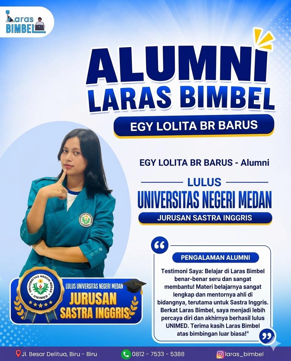 Egy Lolita Br Barus - Lulus Universitas Negeri Medan Jurusan Sastra Inggris