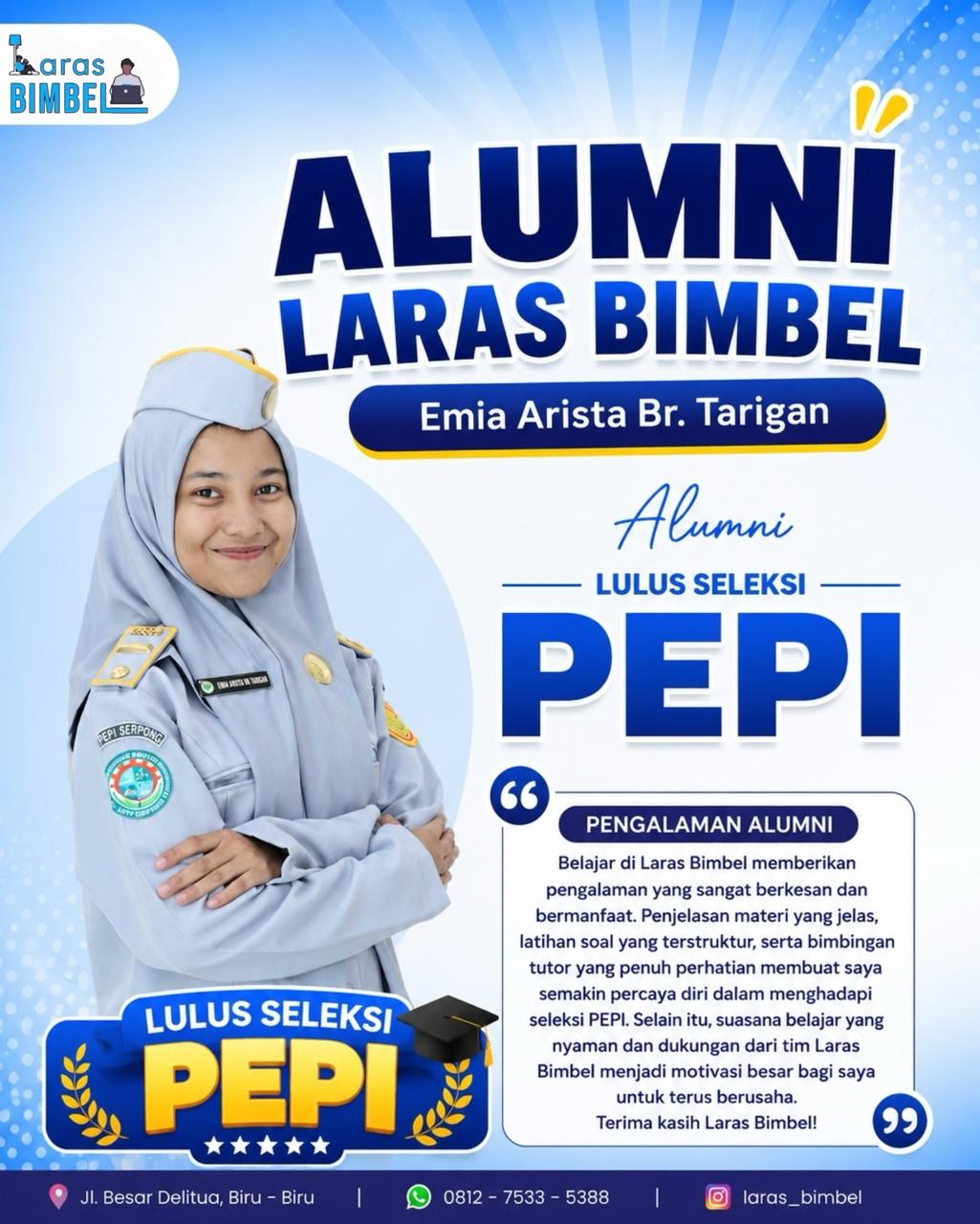 Emia Arista Br. Tarigan - Lulus Seleksi PEPI